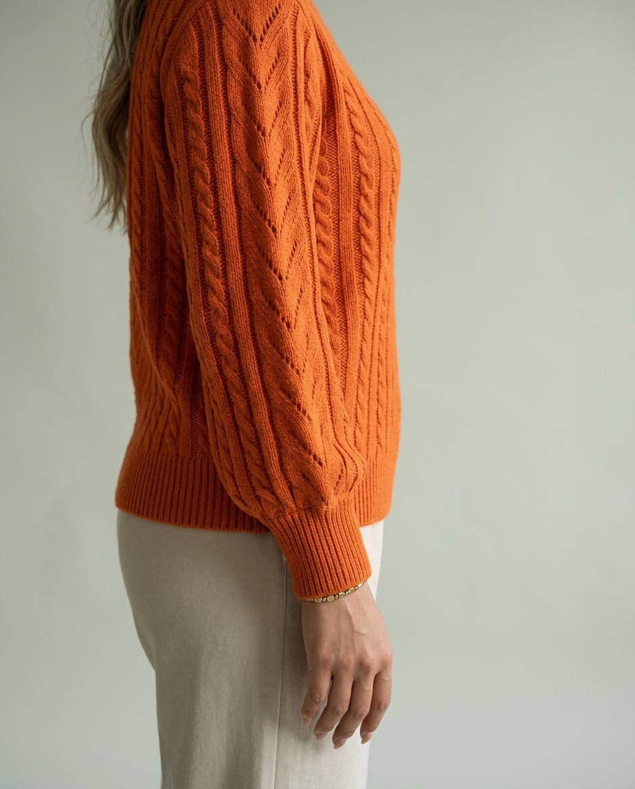 Eirlyn | Cable Knit Eyelet Sweater