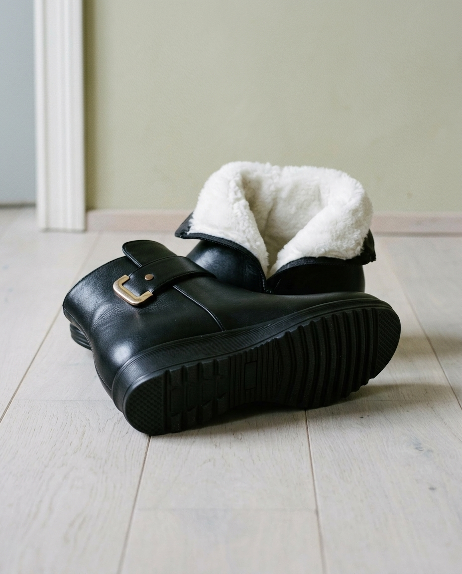 Arnlyn | Plush-Lined Buckle Ankle Boots