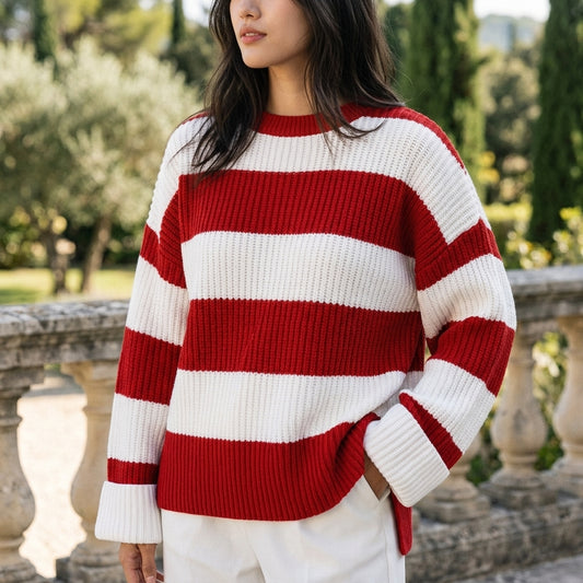 Anelle | Relaxed Ribbed Striped Sweater