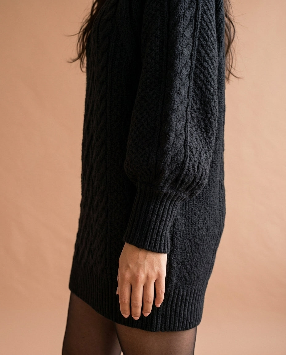 Irisea | Cable-Knit Mini Sweater Dress