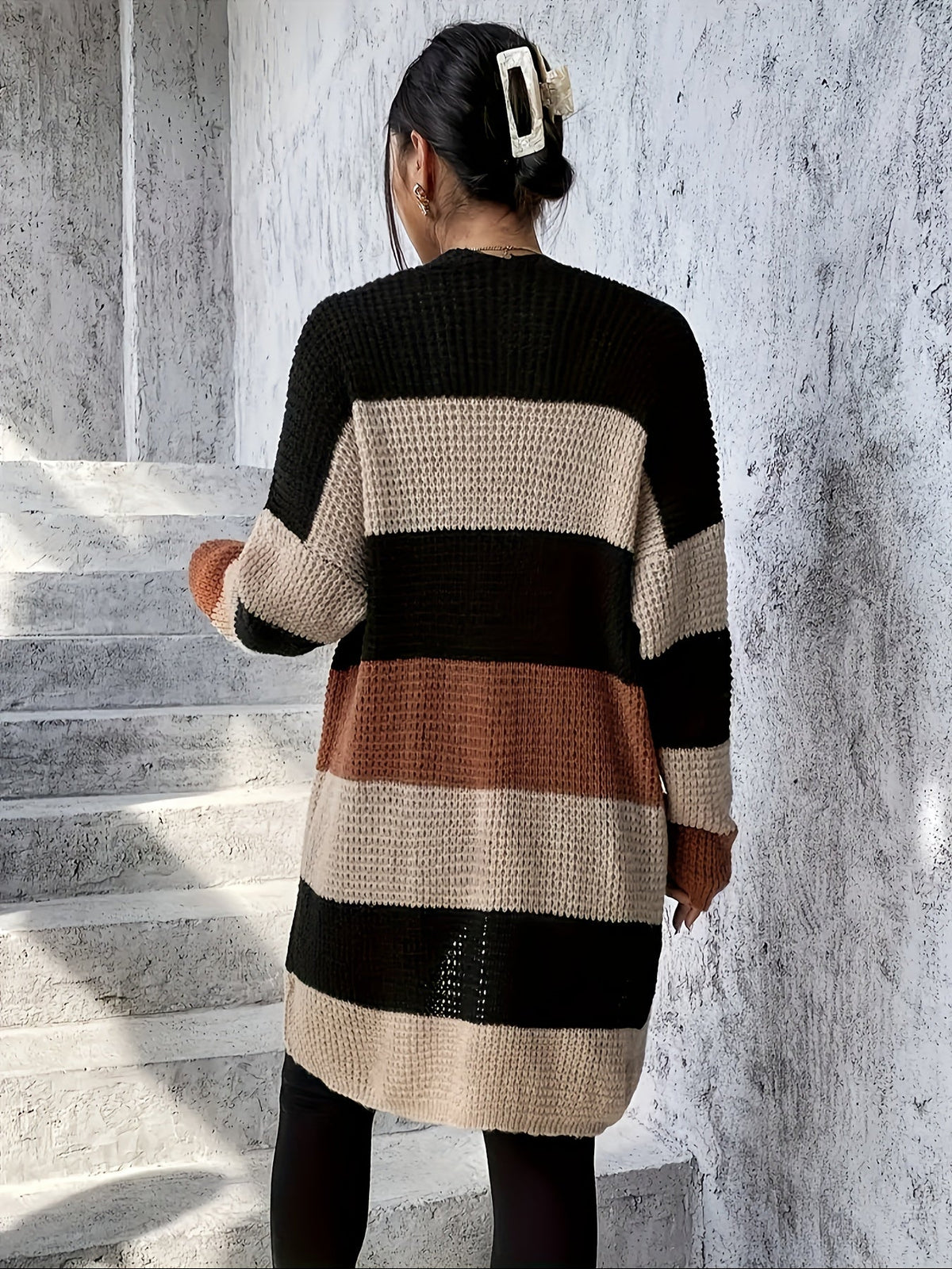 Runea | Colour-Block Longline Cardigan