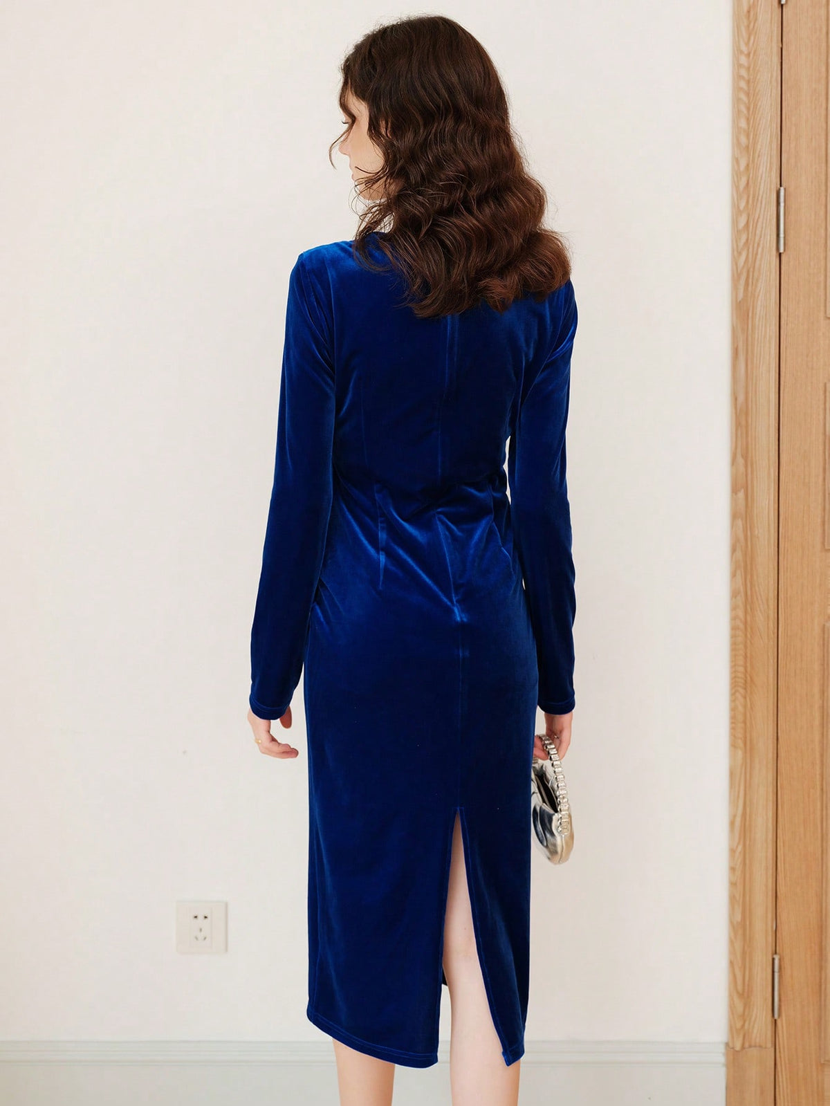 Elkya | Twist-Front Velvet Dress