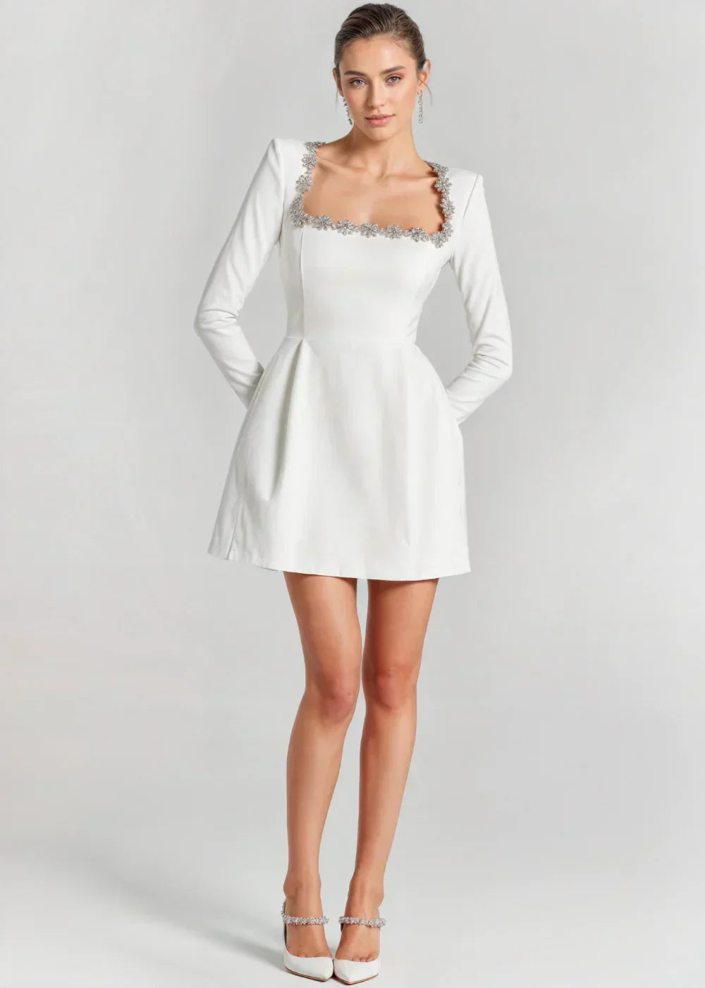 Sinia | Velvet Square-Neck Mini Dress