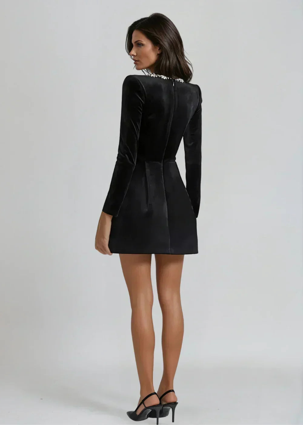 Sinia | Velvet Square-Neck Mini Dress