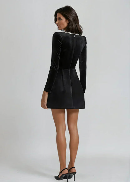 Sinia | Velvet Square-Neck Mini Dress