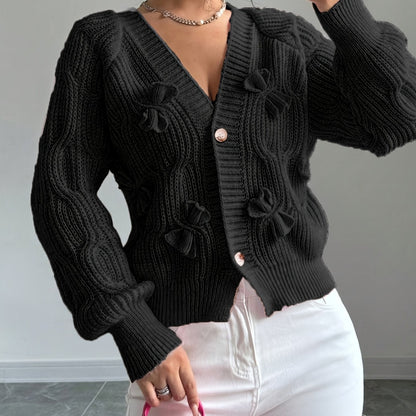 Azala | Bow-Detail Button Cardigan