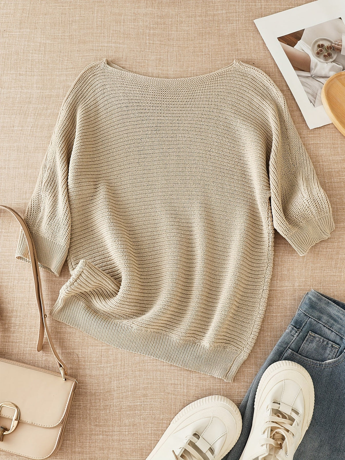 Milia | Relaxed Open-Knit Crewneck Sweater