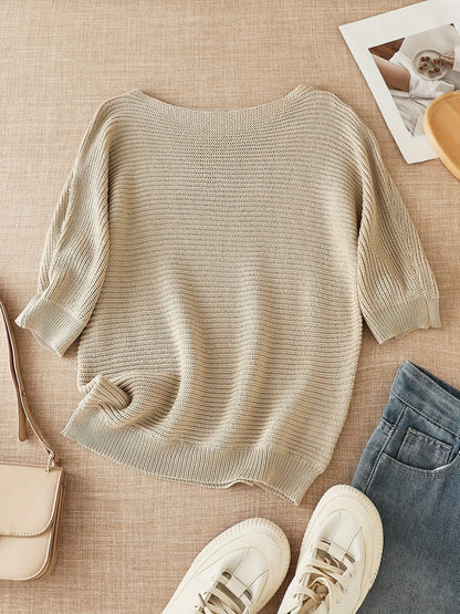 Milia | Relaxed Open-Knit Crewneck Sweater