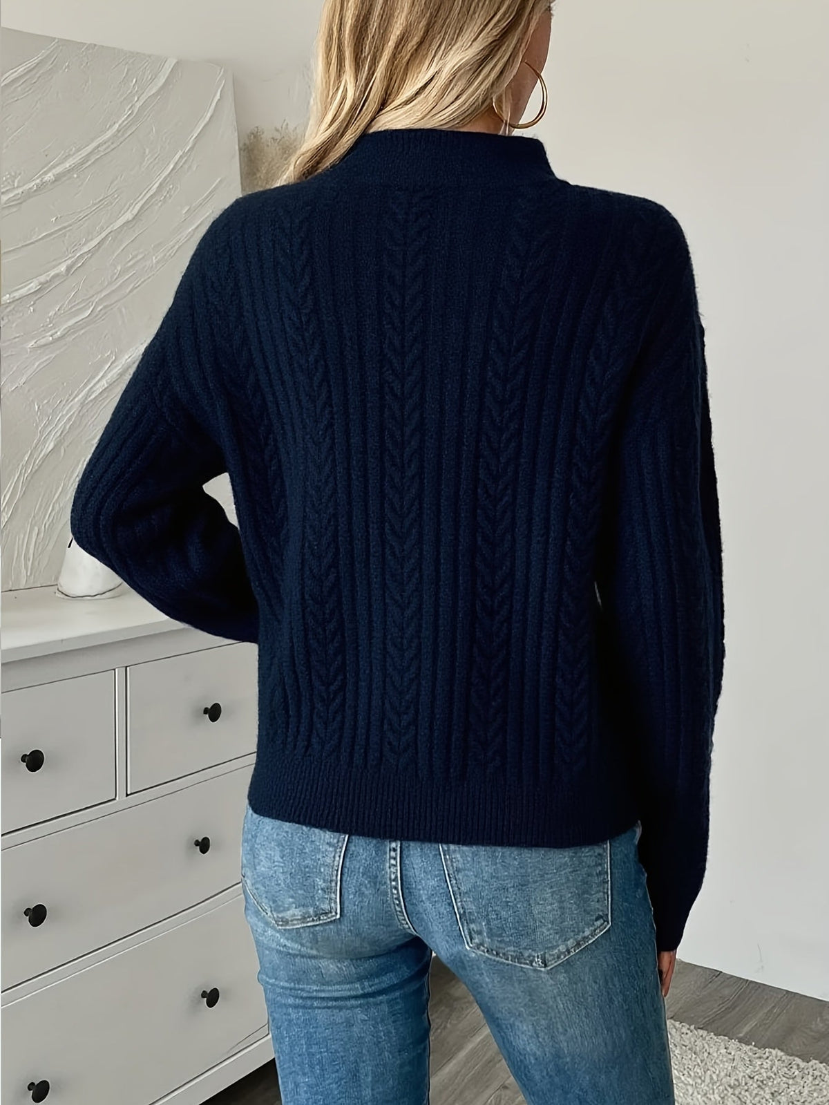 Adia | Cable Knit Quarter-Zip Sweater