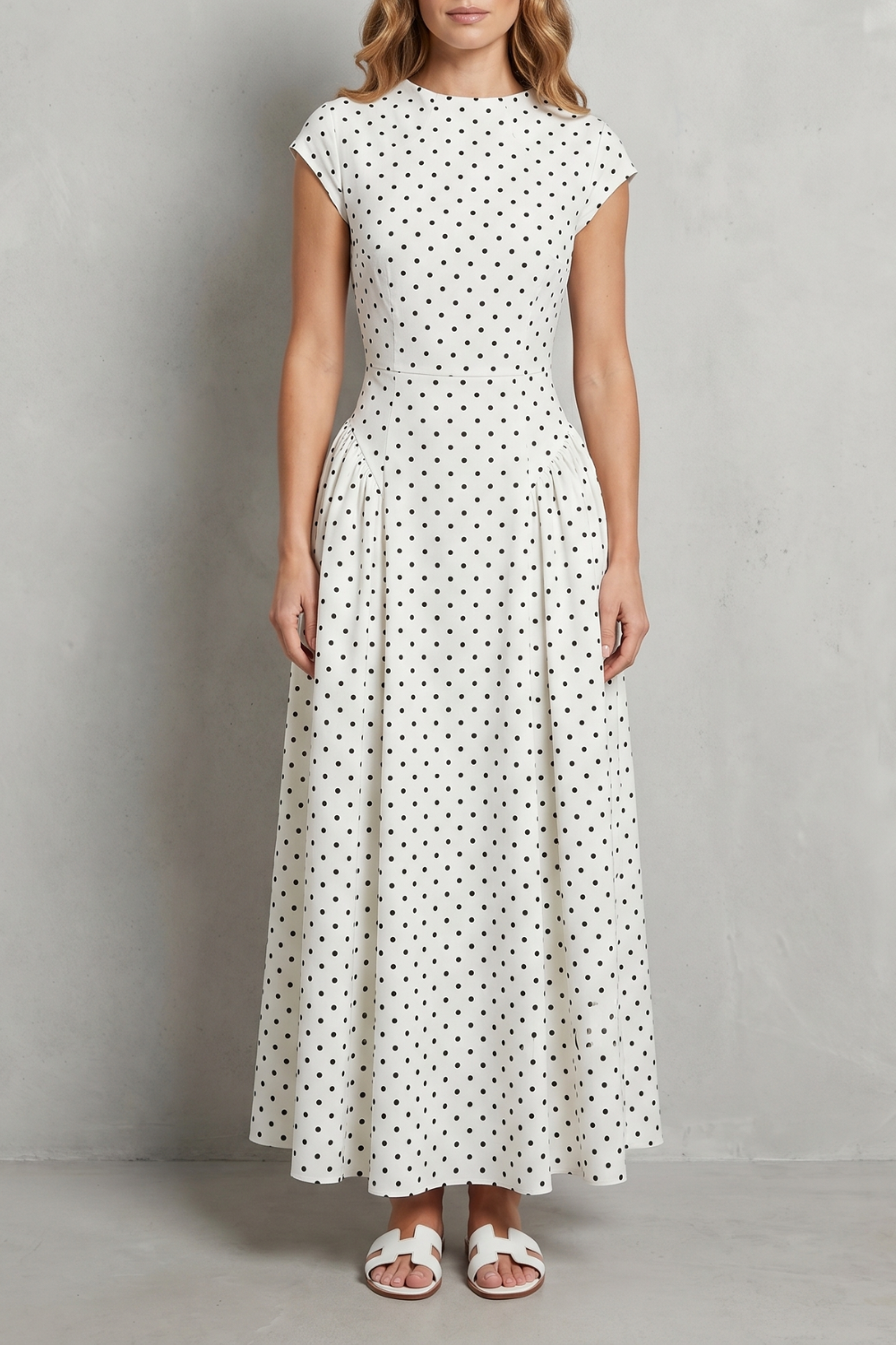 Wrenia | Polka Dot A-Line Maxi Dress