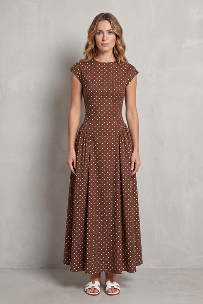 Wrenia | Polka Dot A-Line Maxi Dress