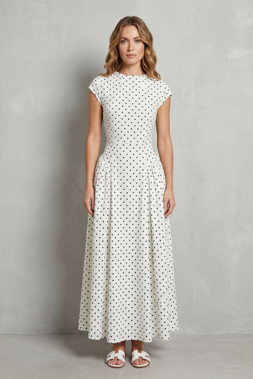 Wrenia | Polka Dot A-Line Maxi Dress