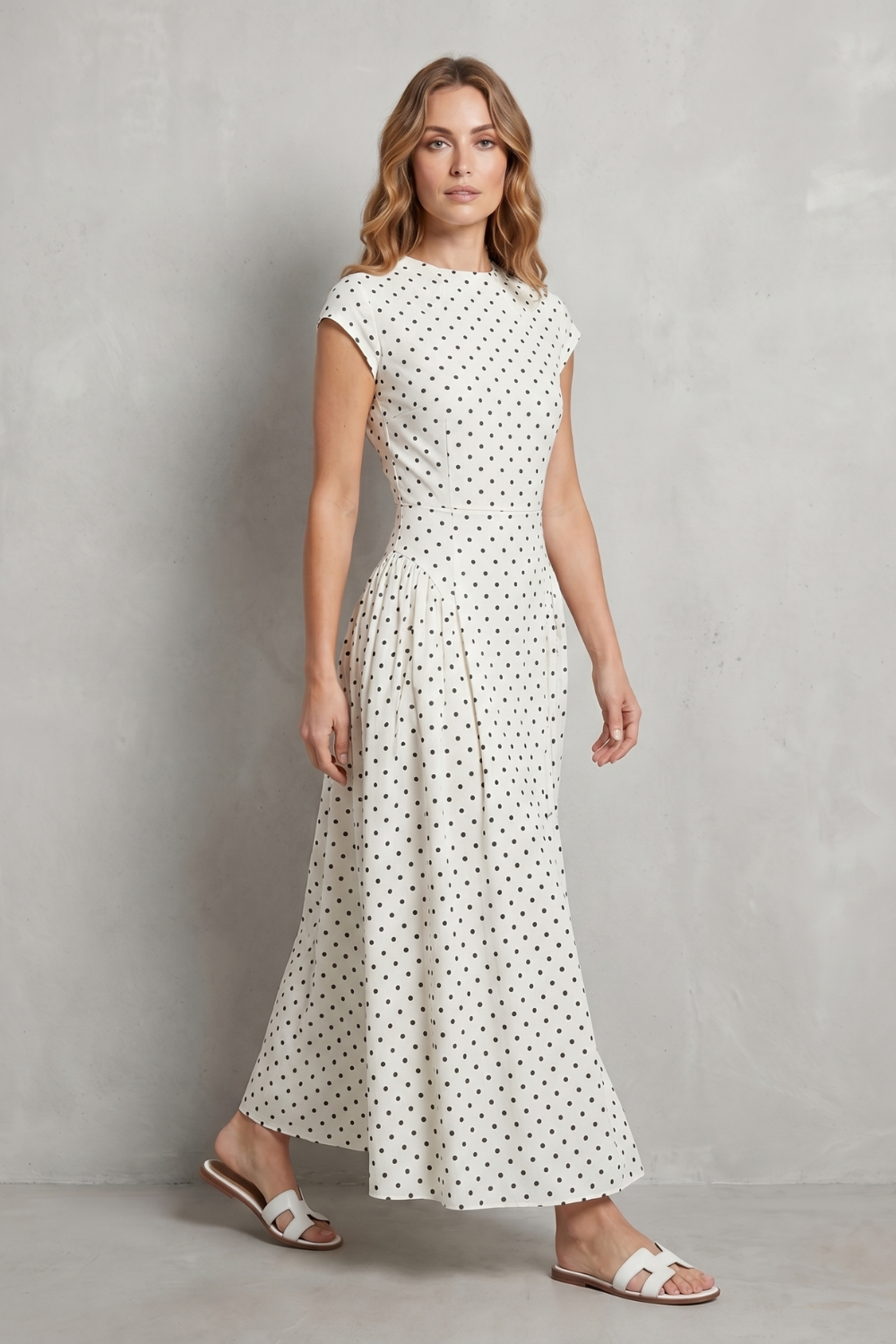 Wrenia | Polka Dot A-Line Maxi Dress