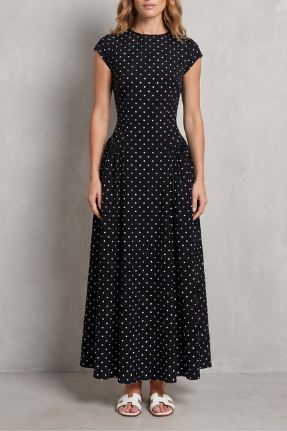 Wrenia | Polka Dot A-Line Maxi Dress