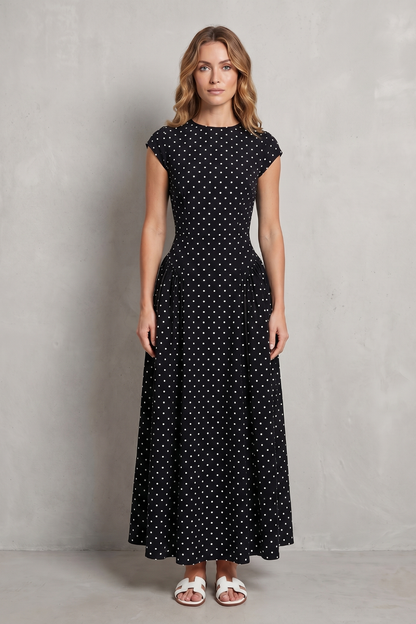 Wrenia | Polka Dot A-Line Maxi Dress