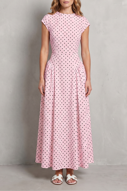 Wrenia | Polka Dot A-Line Maxi Dress