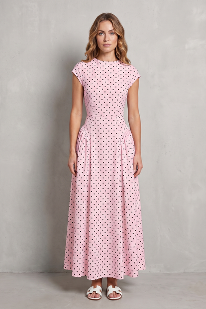 Wrenia | Polka Dot A-Line Maxi Dress