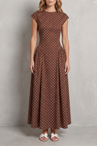 Wrenia | Polka Dot A-Line Maxi Dress