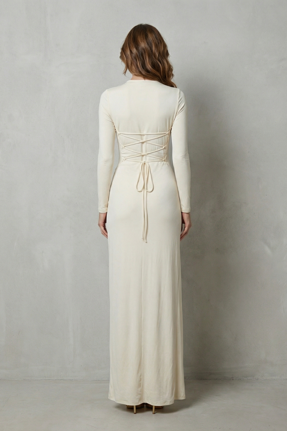 Islise | Draped Long Sleeve Maxi Gown