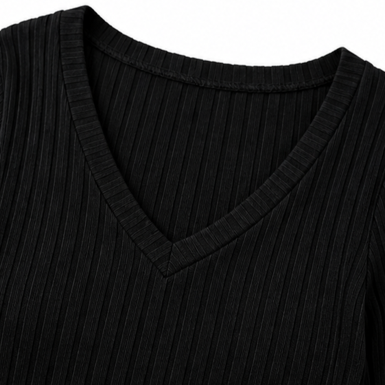 Karlia | Ribbed V-Neck Sweater Dress