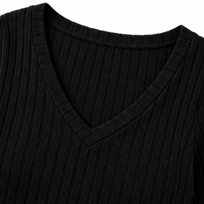 Karlia | Ribbed V-Neck Sweater Dress