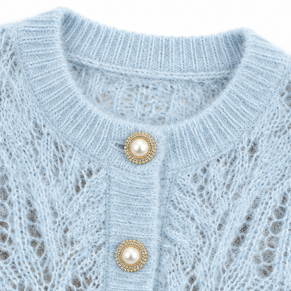 Nolia | Openwork Knit Button Cardigan