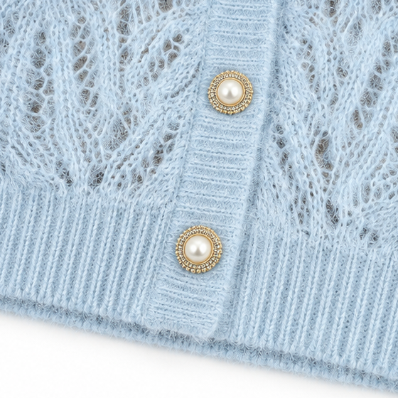 Nolia | Openwork Knit Button Cardigan