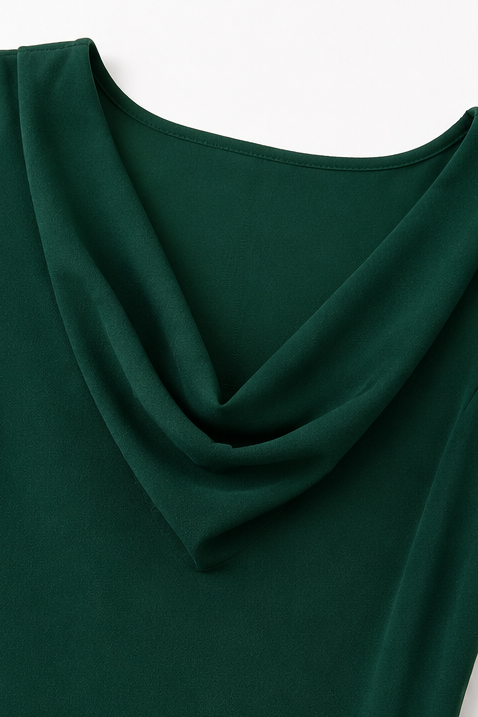 Elenya | Cowl Neck Lace-Sleeve A-Line Dress
