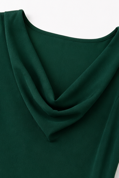 Elenya | Cowl Neck Lace-Sleeve A-Line Dress