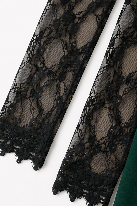 Elenya | Cowl Neck Lace-Sleeve A-Line Dress
