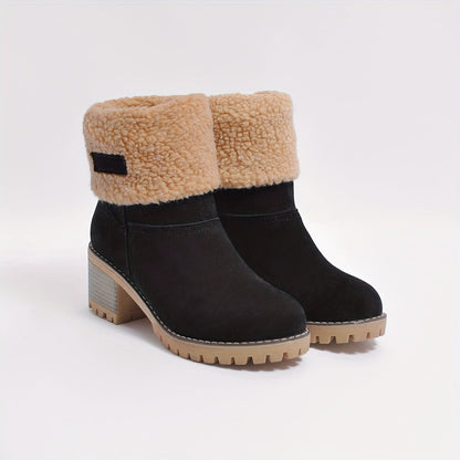 Karea | Plush Cuffed Ankle Boots