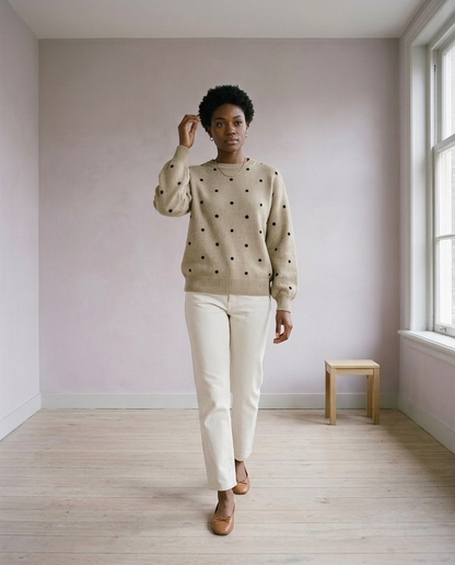 Elsina | Dotted Crewneck Sweater