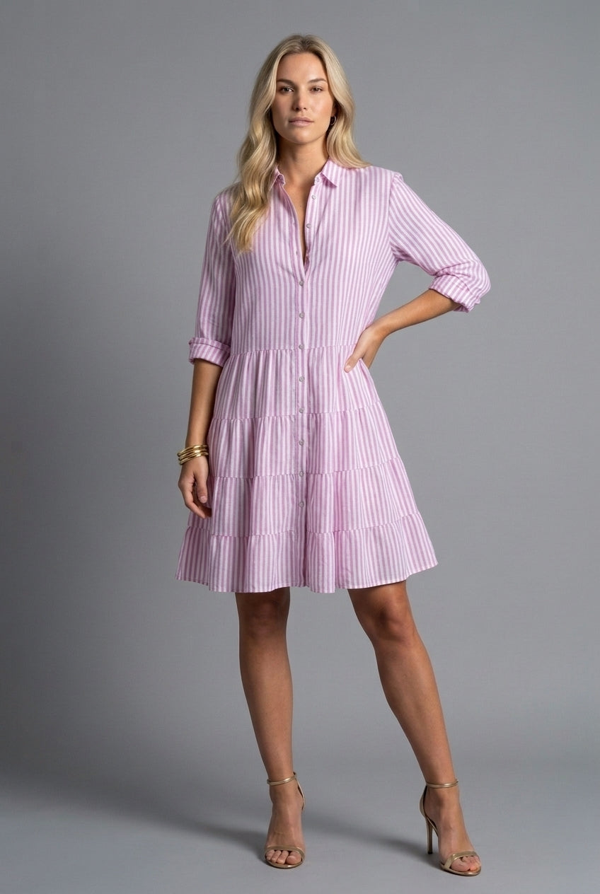 Lullyn | Striped Long-Sleeve Mini Dress