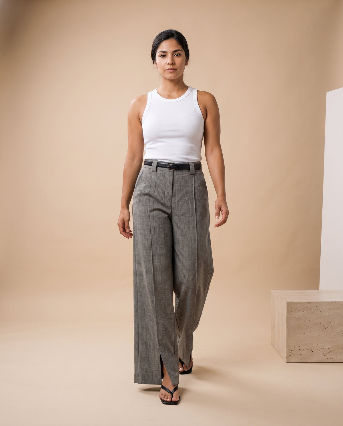 Hanora | Wide-Leg Slit Trousers