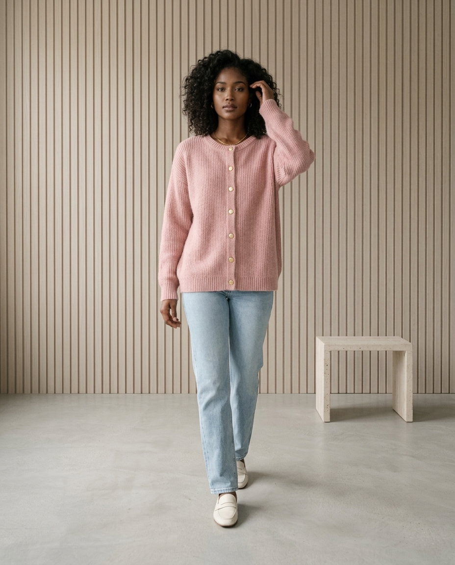 Emara | Textured Button Cardigan