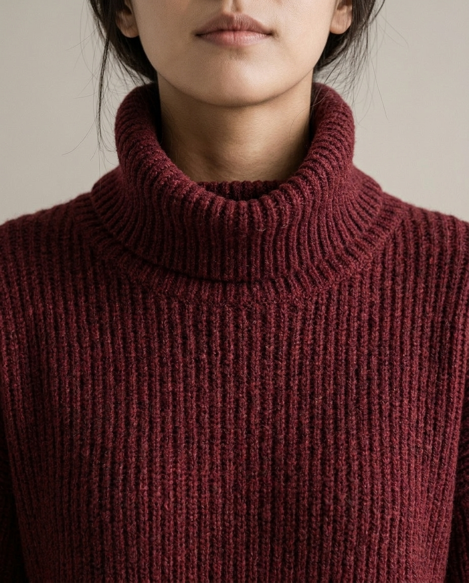 Dovina | Ribbed Turtleneck Sweater Dress