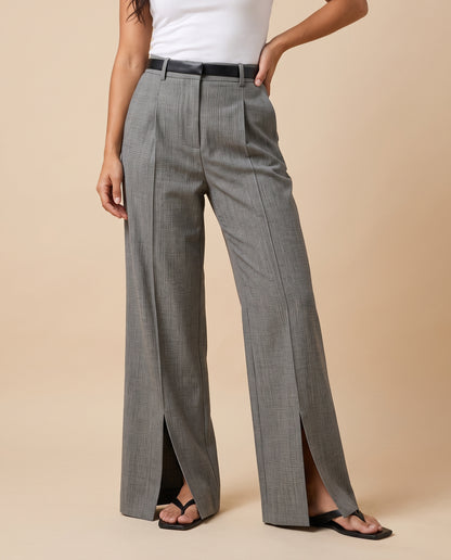 Hanora | Wide-Leg Slit Trousers