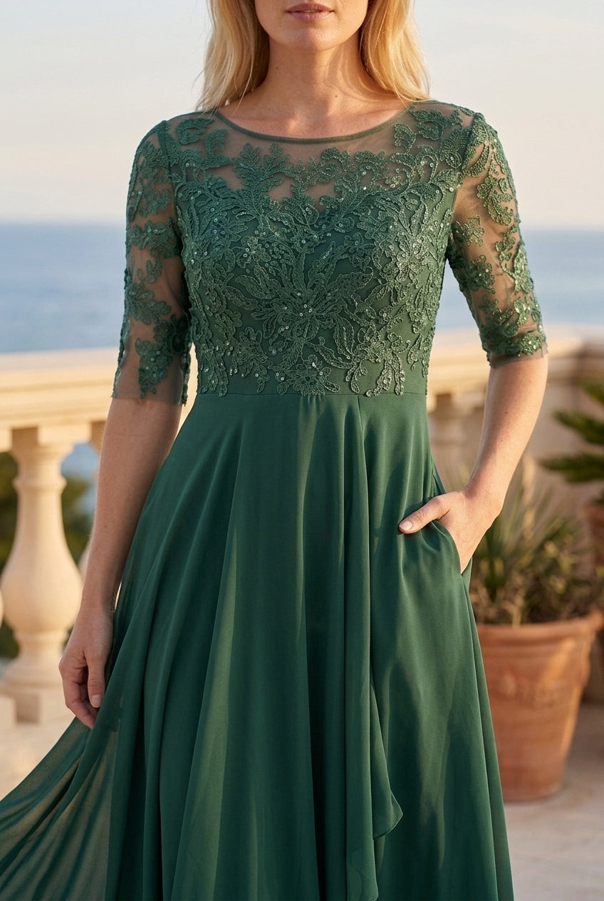 Reinea | Lace A-Line Midi Dress