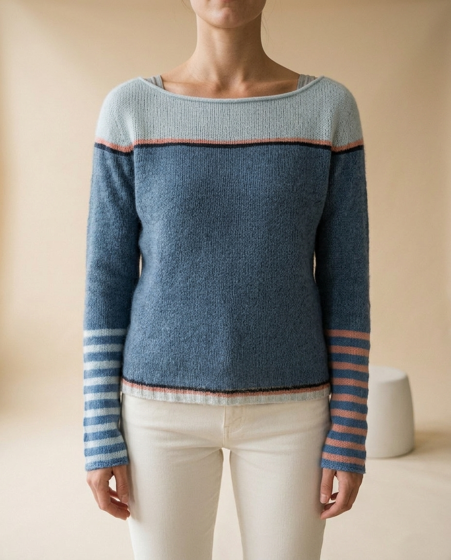 Eirea | Color-Block Boat Neck Sweater