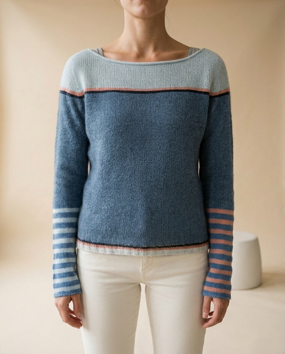 Eirea | Color-Block Boat Neck Sweater