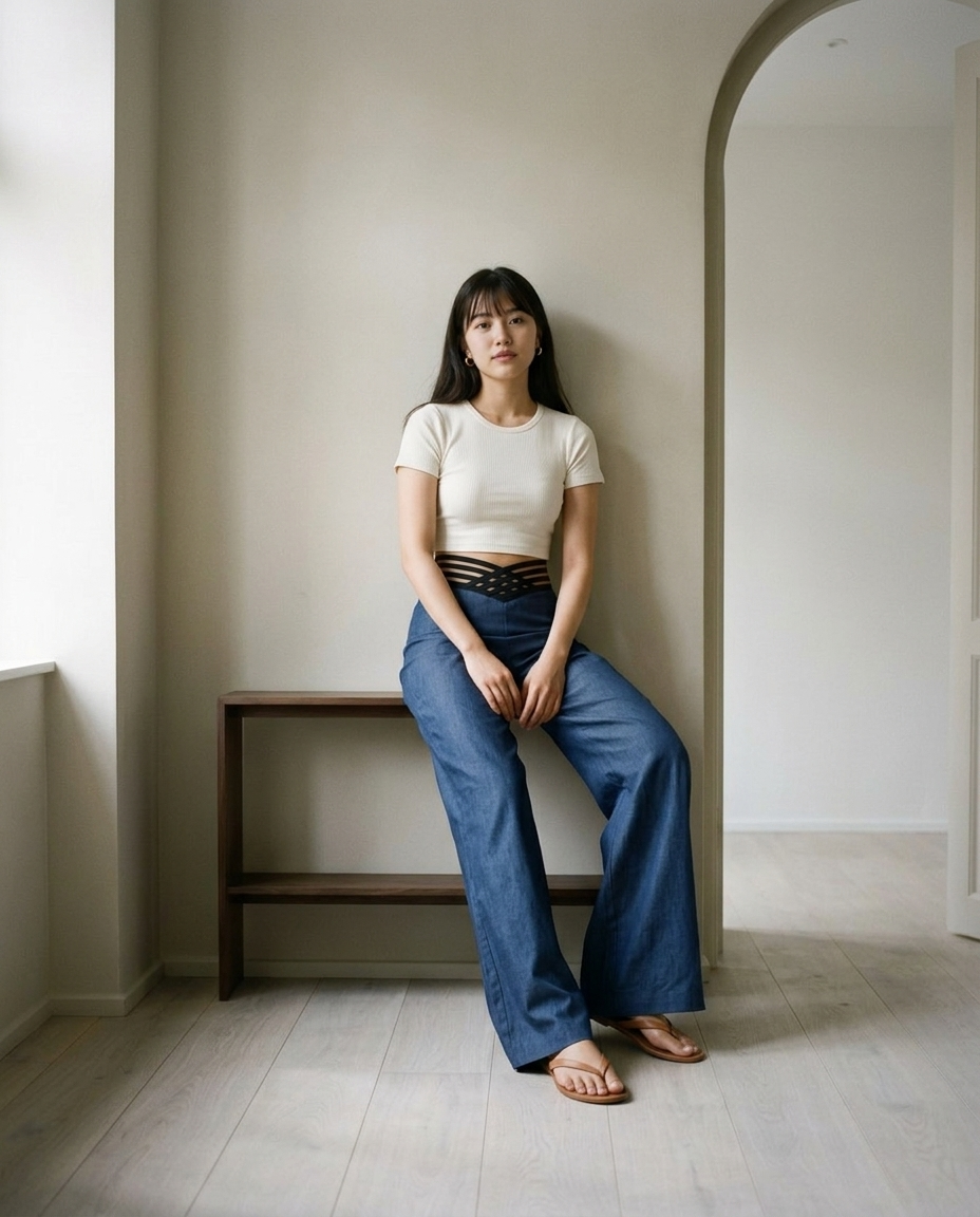 Faunya | Crossover Wide-Leg Trousers