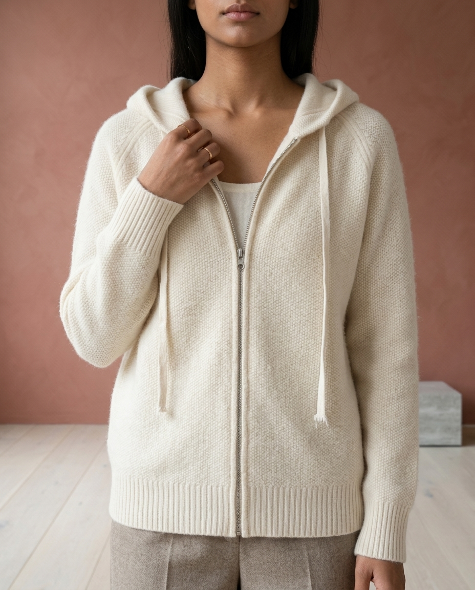 Ilklyn | Hooded Zip-Front Cardigan