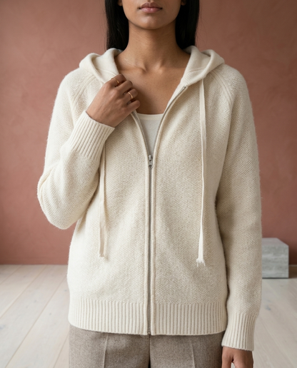 Ilklyn | Hooded Zip-Front Cardigan