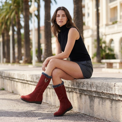 Kajina | Mid-Calf Plush-Cuff Boots