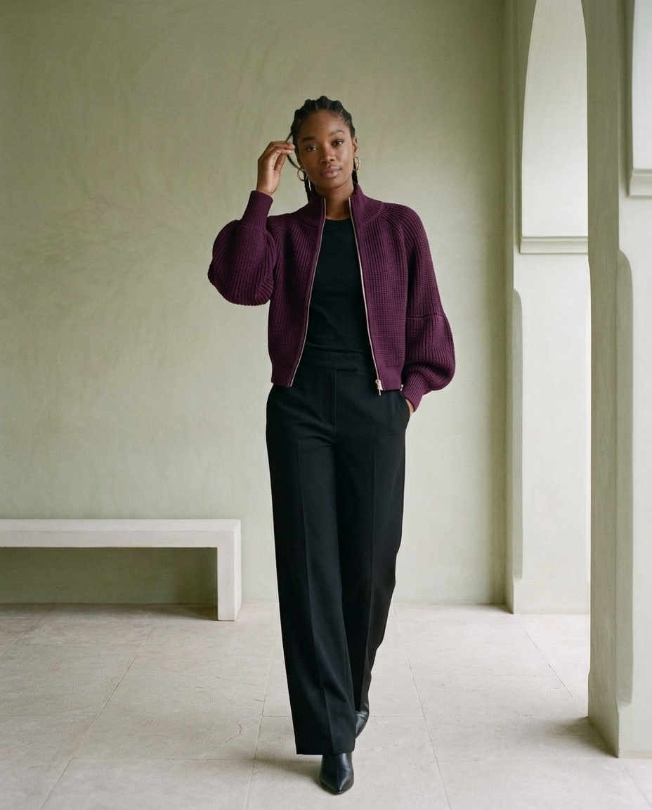 Tarise | Cropped Zip-Up Cardigan