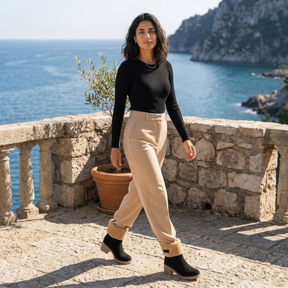 Karea | Plush Cuffed Ankle Boots