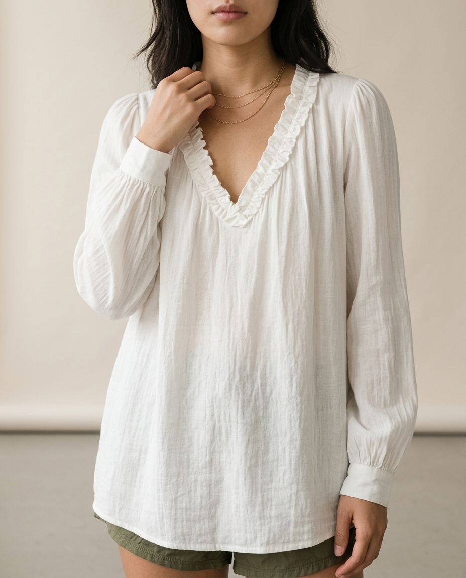 Raniel | Ruffled V-Neck Blouse