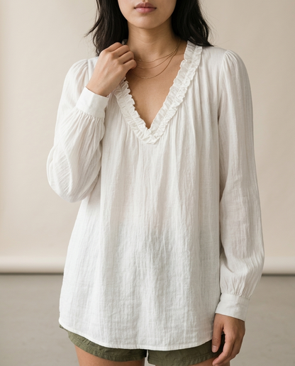 Raniel | Ruffled V-Neck Blouse