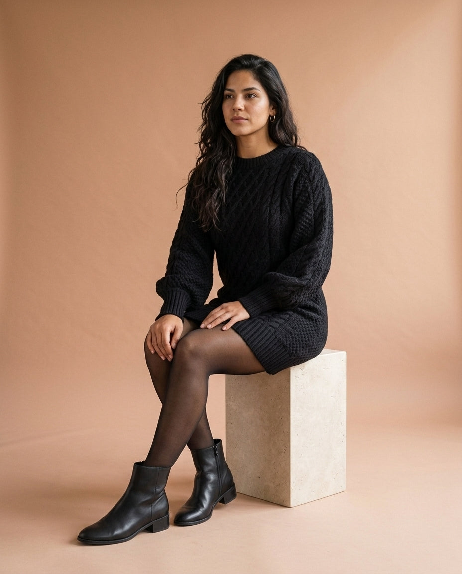 Irisea | Cable-Knit Mini Sweater Dress