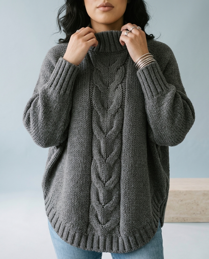 Jolina | Cable-Knit High-Neck Sweater
